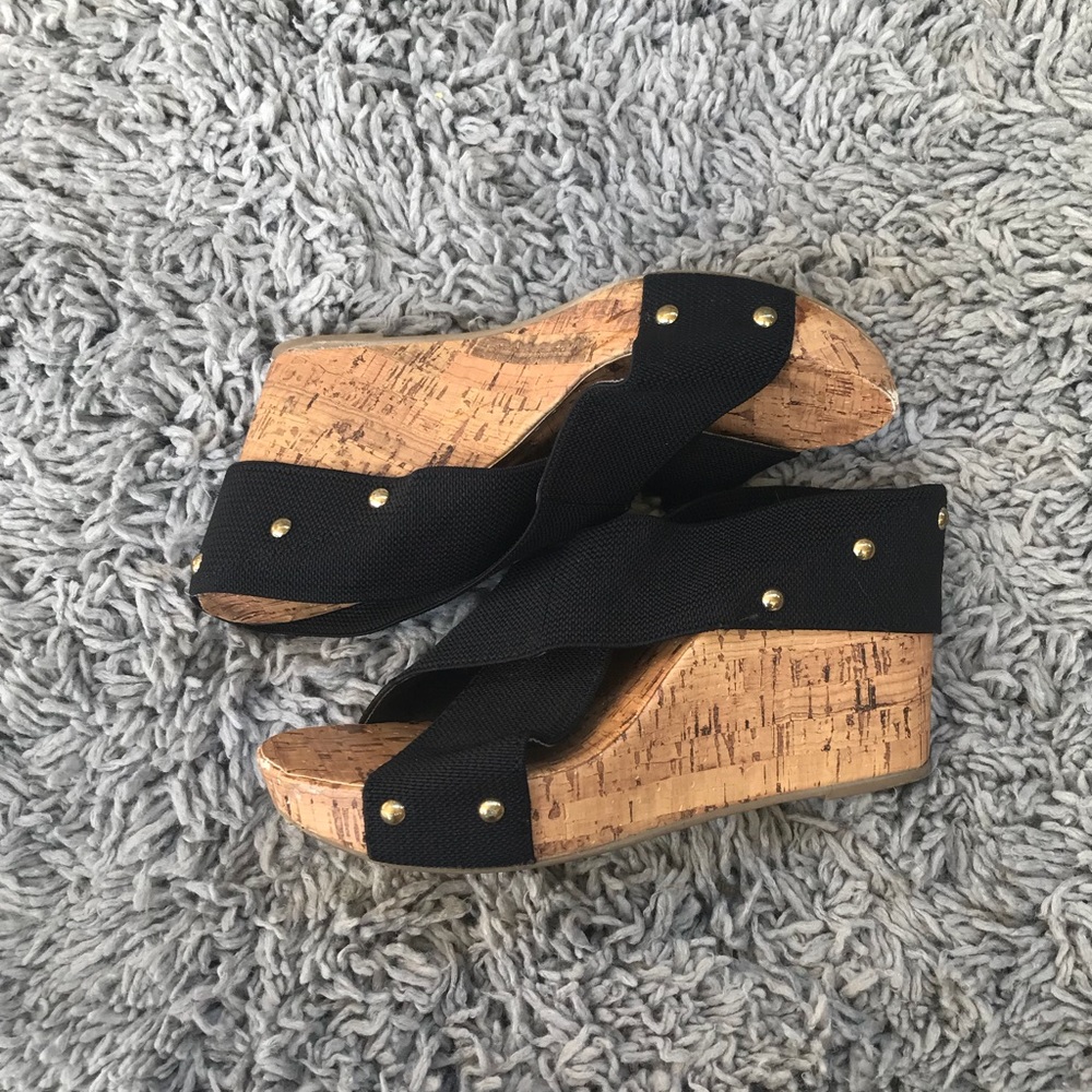 👡 Montego Bay Club Black Strap Wedges 👡